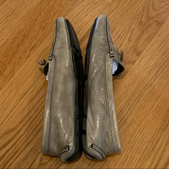 Prada Metallic Bow Driving Loafers Flats 37 - Picture 9 of 14